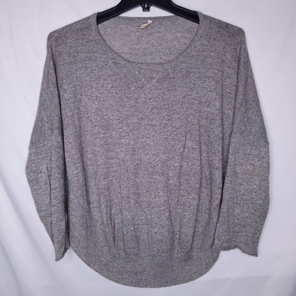 Christina Lehr Sweater Womens Size 1/2 Gray Cashmere Linen Blend Oversized